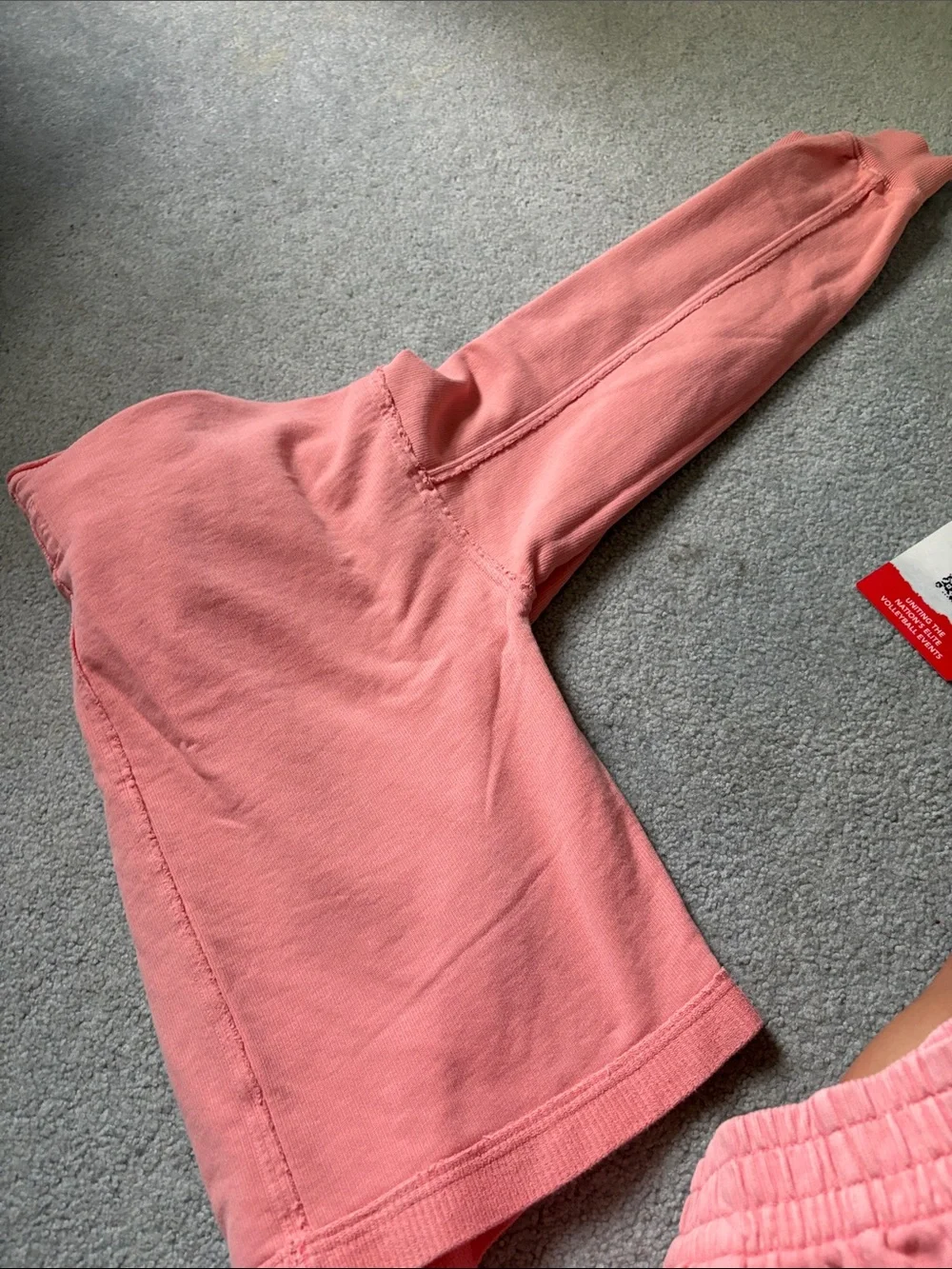 aerie Coral Pink Sweatshirt and Shorts Set